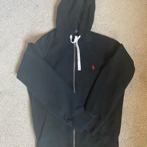 Black Mens Polo Zip-up
